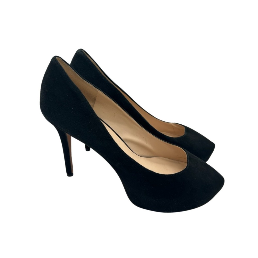 Nine West Juliette Pumps Women's Size 9 M Black Suede Platform Heels‎